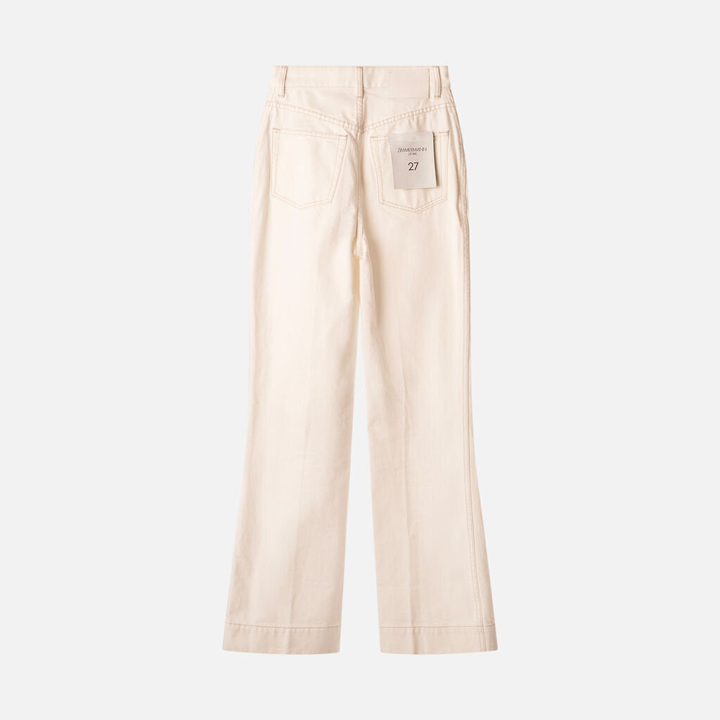 Zimmermann White Straight Leg Jean