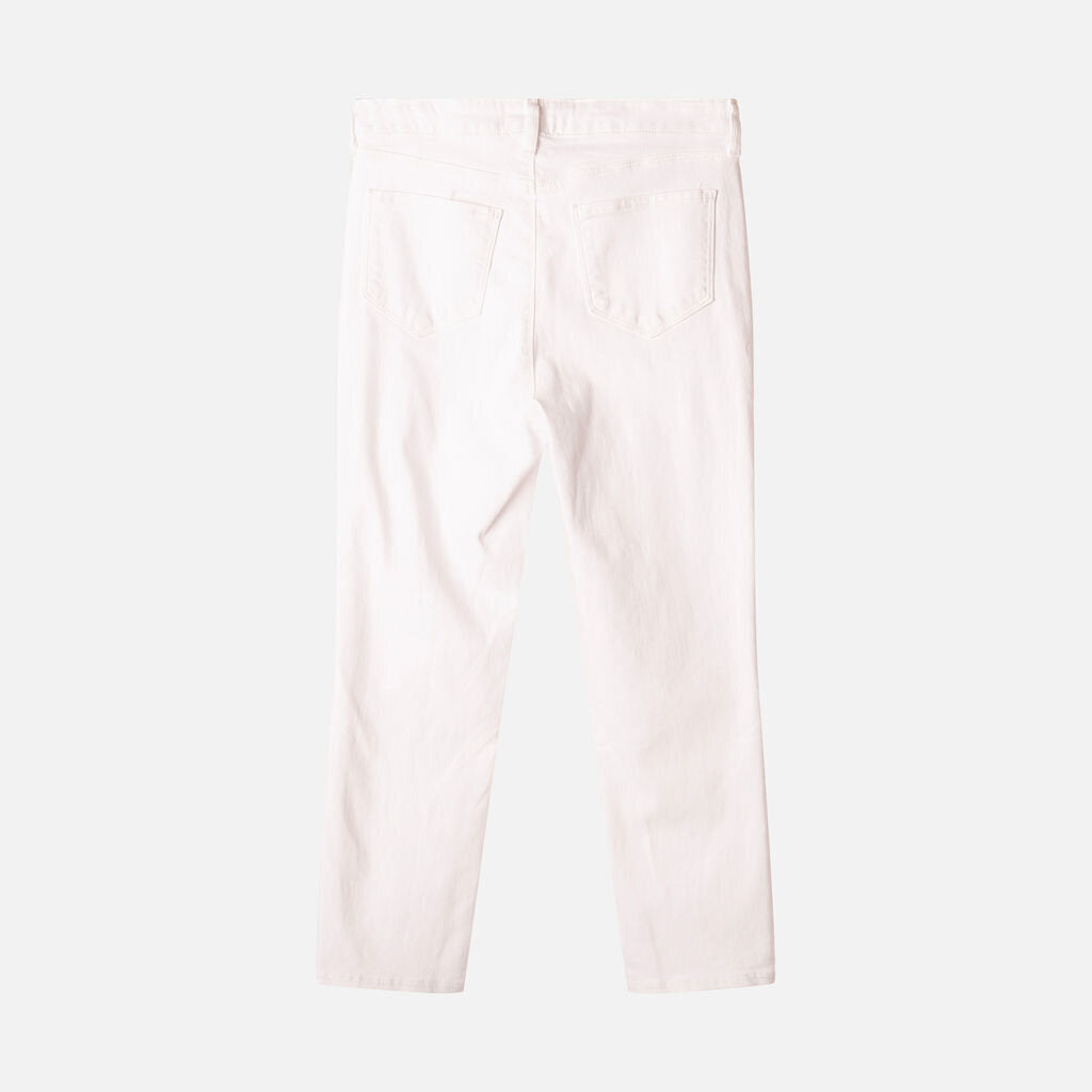 L'Agence White Straight Leg Zip Jean