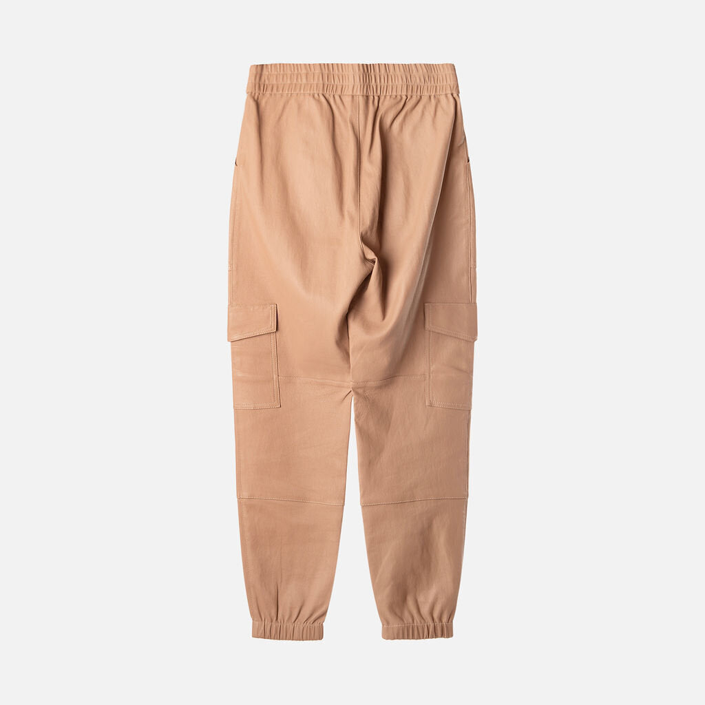 SPRWMN Tan Leather Cargo Joggers