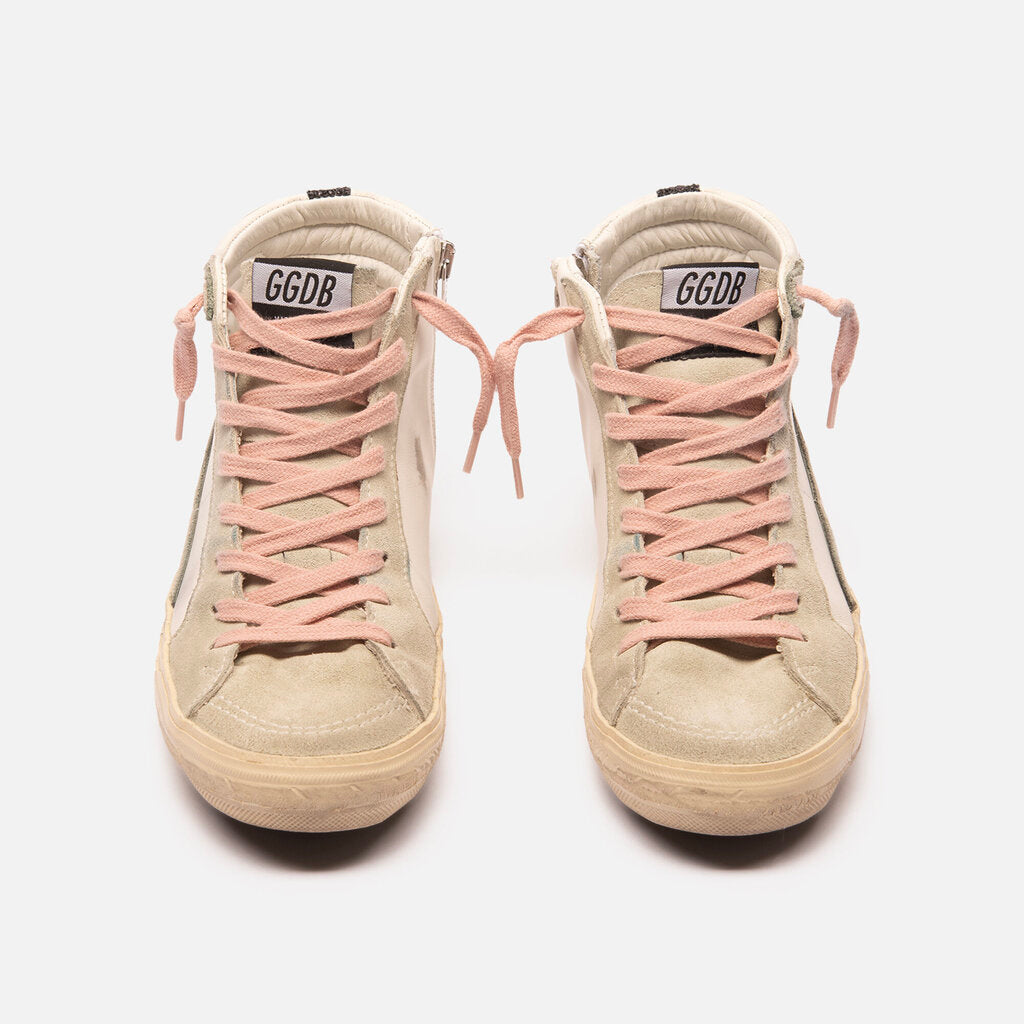 Golden Goose White Leather High Top Sneakers