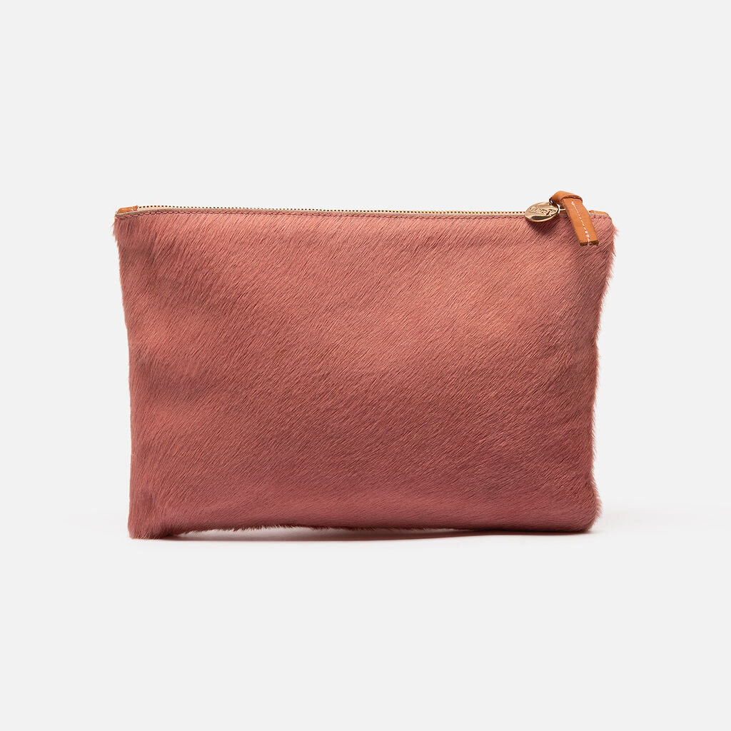 Clare V Pink Calf Hair Clutch