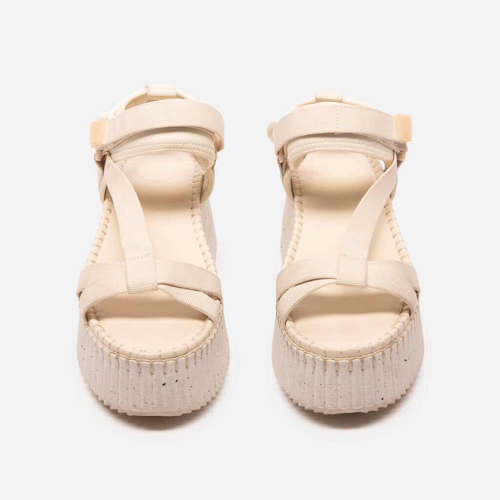 Chloe Cream Strappy Bungie Sandal