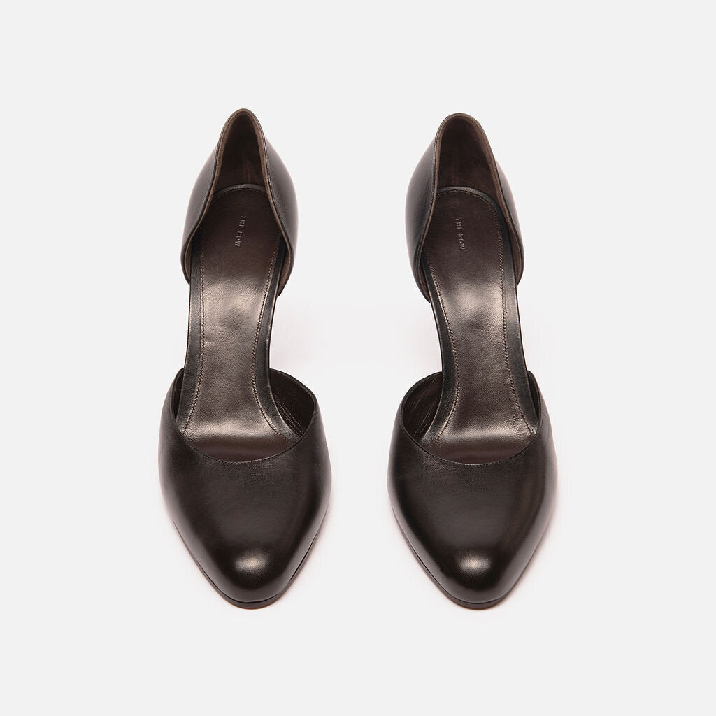 The Row Black Leather Ornella Pumps