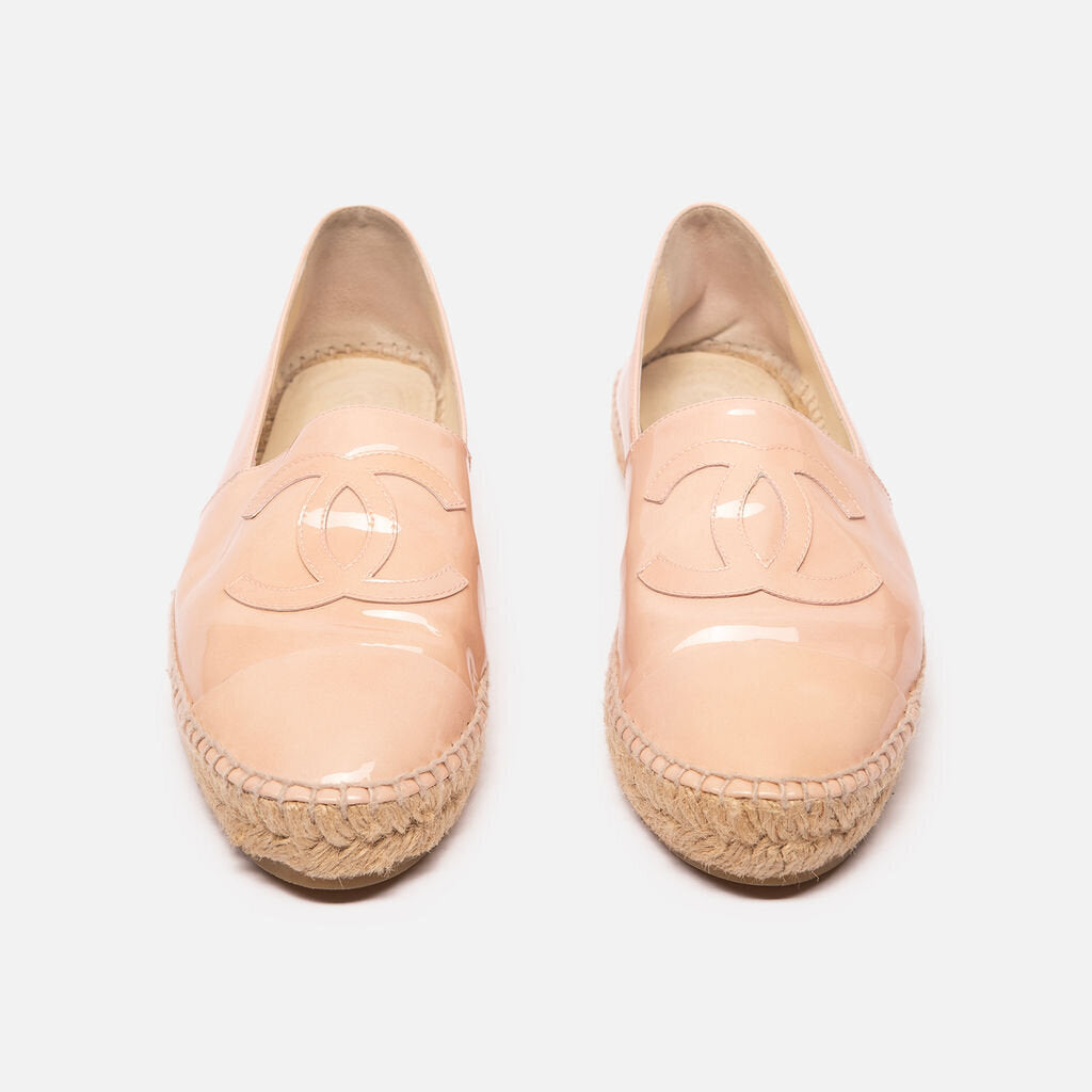 Chanel Baby Pink Patent Espadrilles