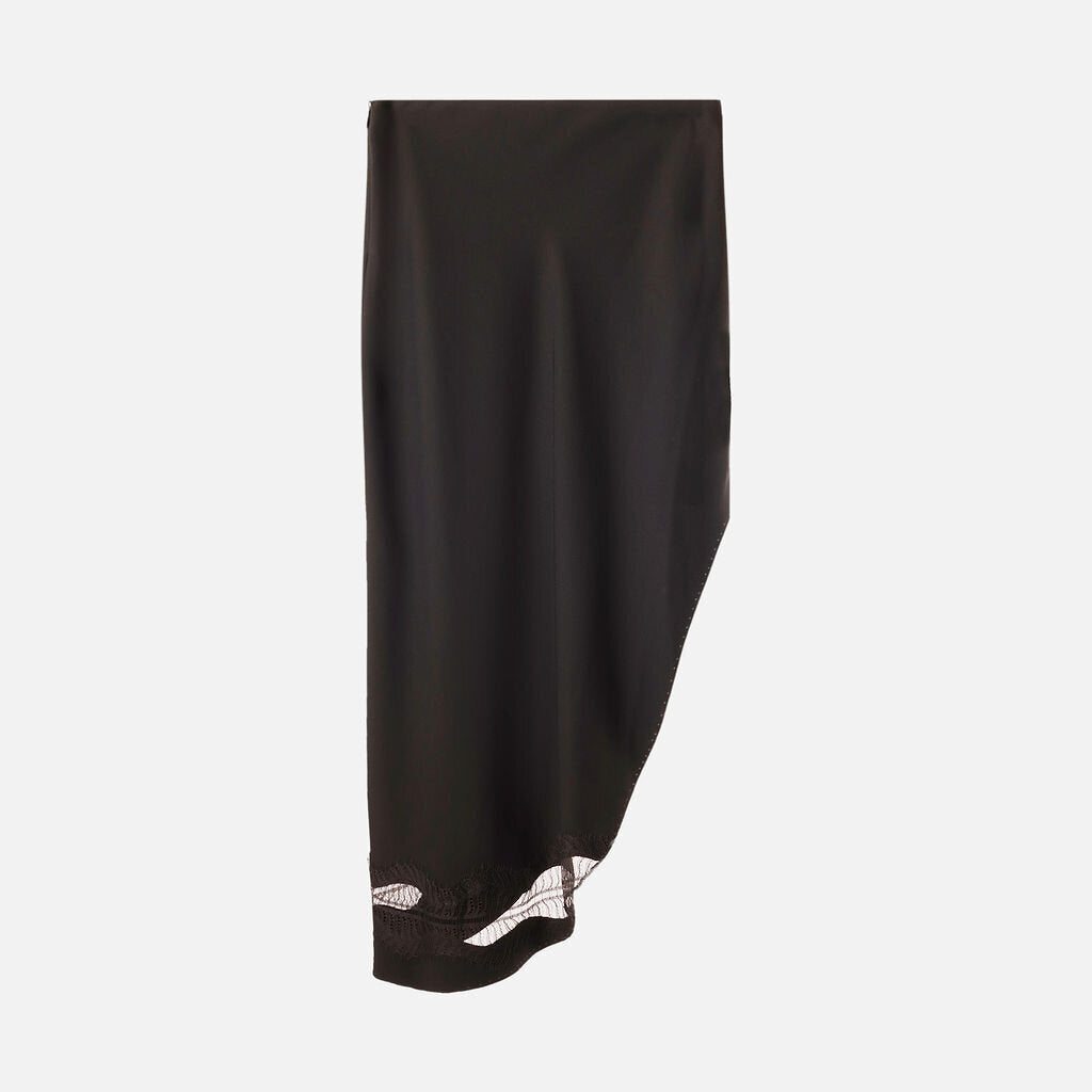 ALC Black Poly Asymmetrical Skirt