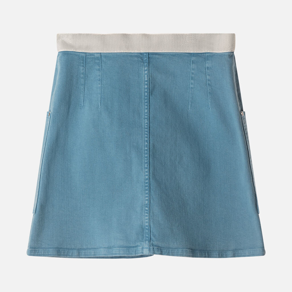 Chanel Blue Denim Velcrow Mini Skirt