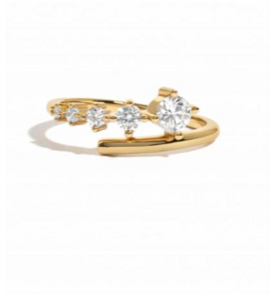 DIAMOND BYPASS RING YG 4'