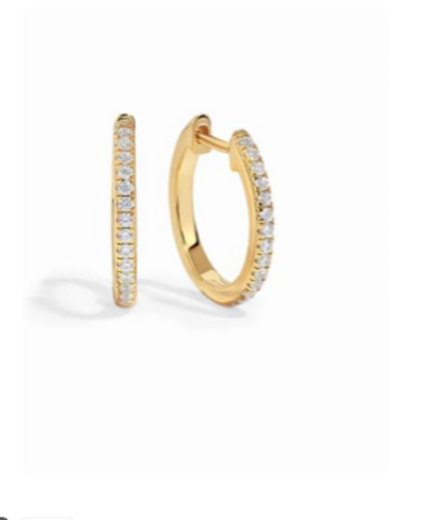 11MM PAVÉ HUGGIE EARRINGS YG