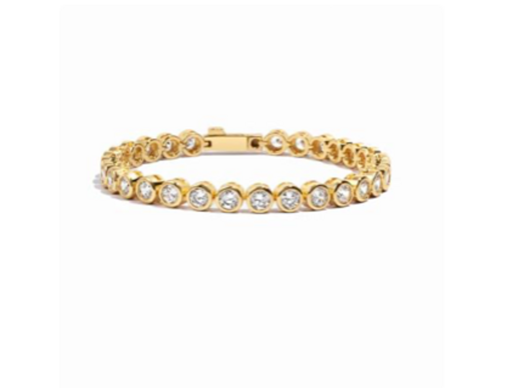 4MM ROUND BEZEL TENNIS BRACELET YG 7'