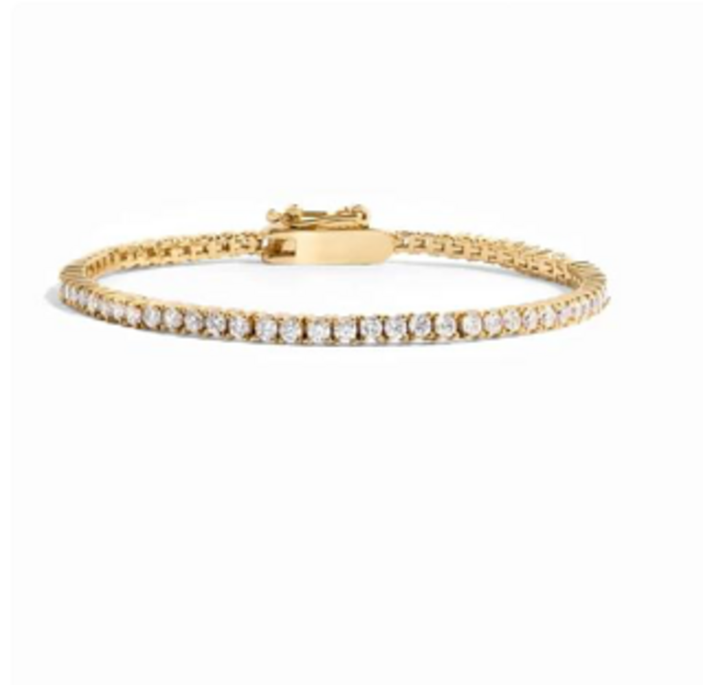 TENNIS BRACELET W LATCH YG 7'