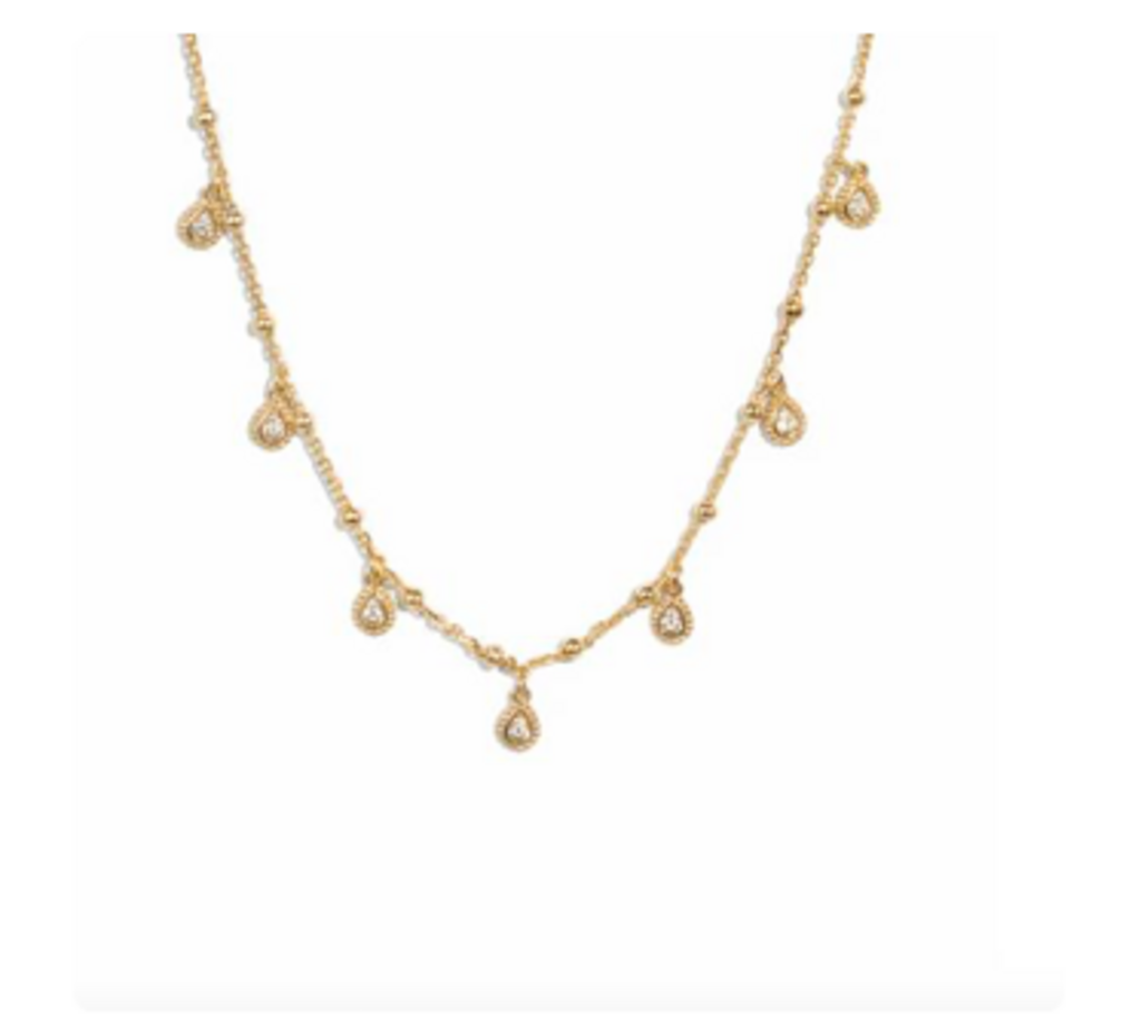 DANGLING TEAR DROP NECKLACE YG