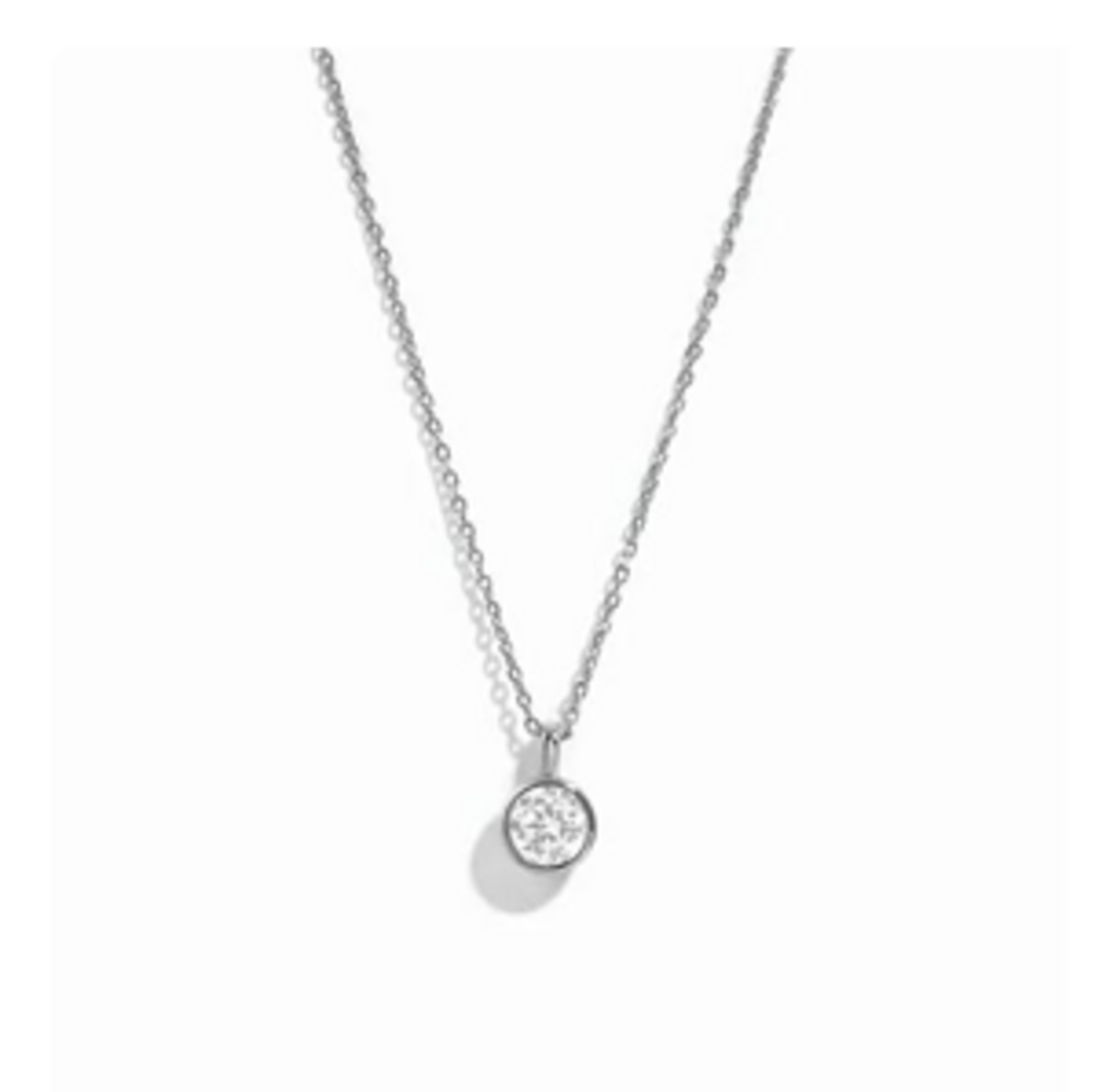ROUND BEZEL NECKLACE WG