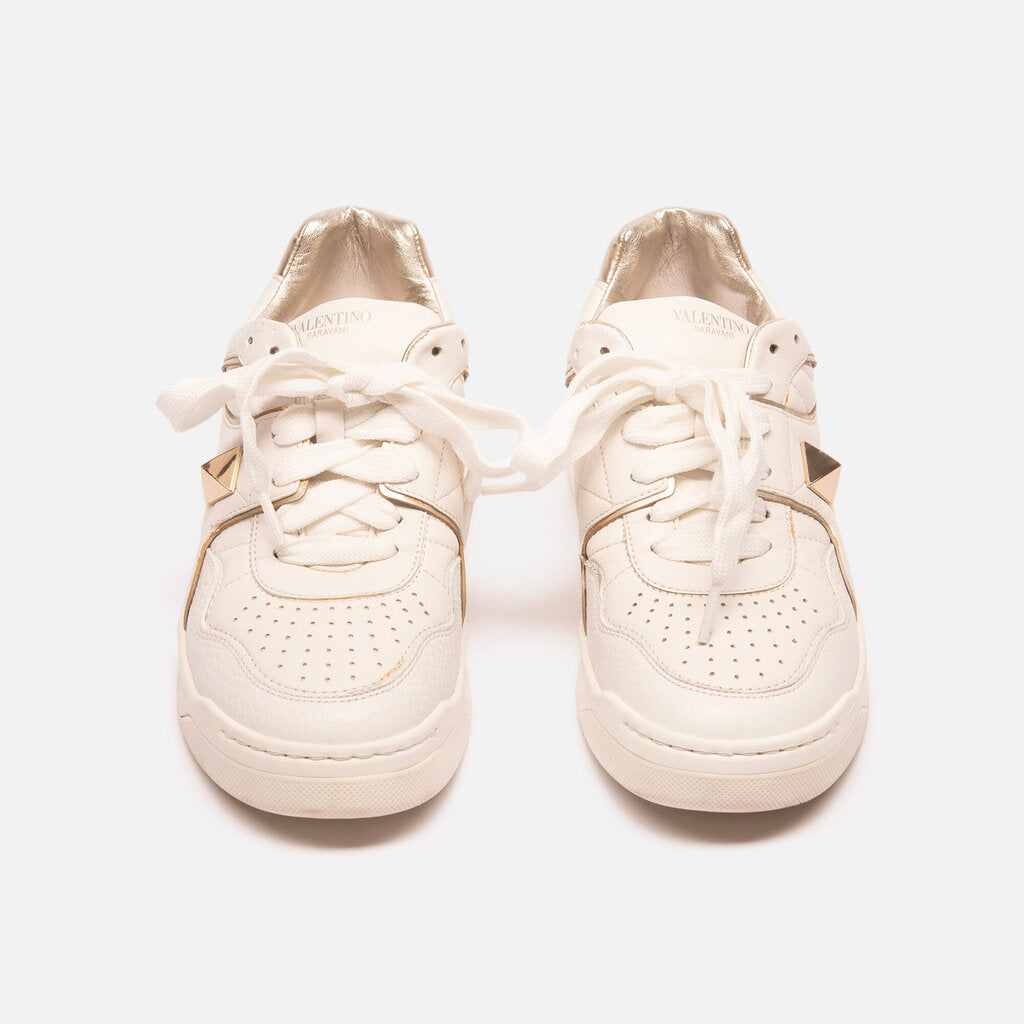 Valentino White One Stud Low Top Sneaker