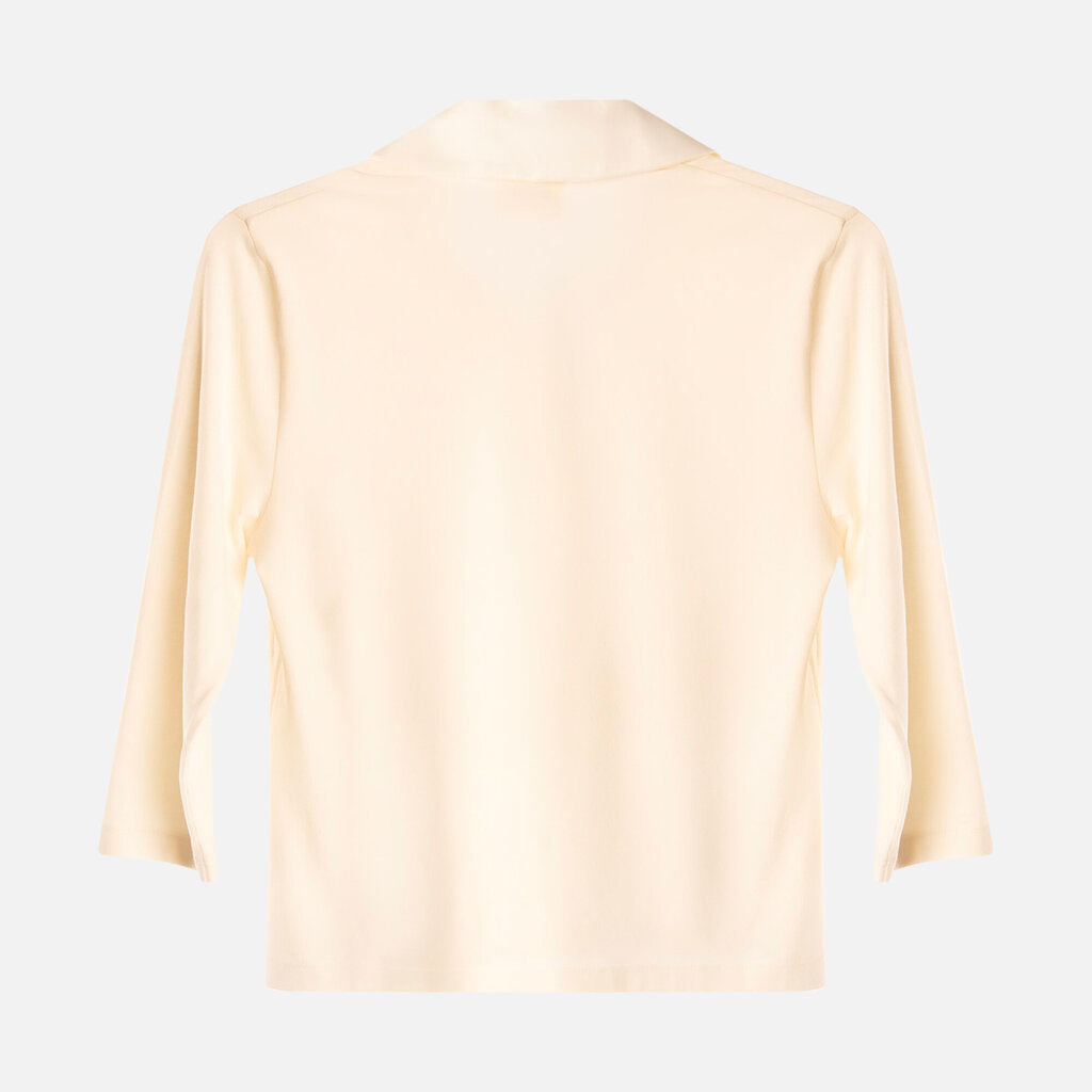Khaite Cream Cotton Polo Shirt