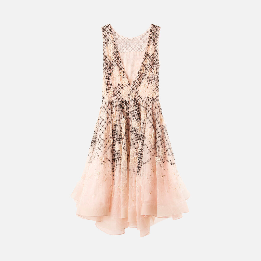 Dennis Basso Pink Sequin Mini Dress