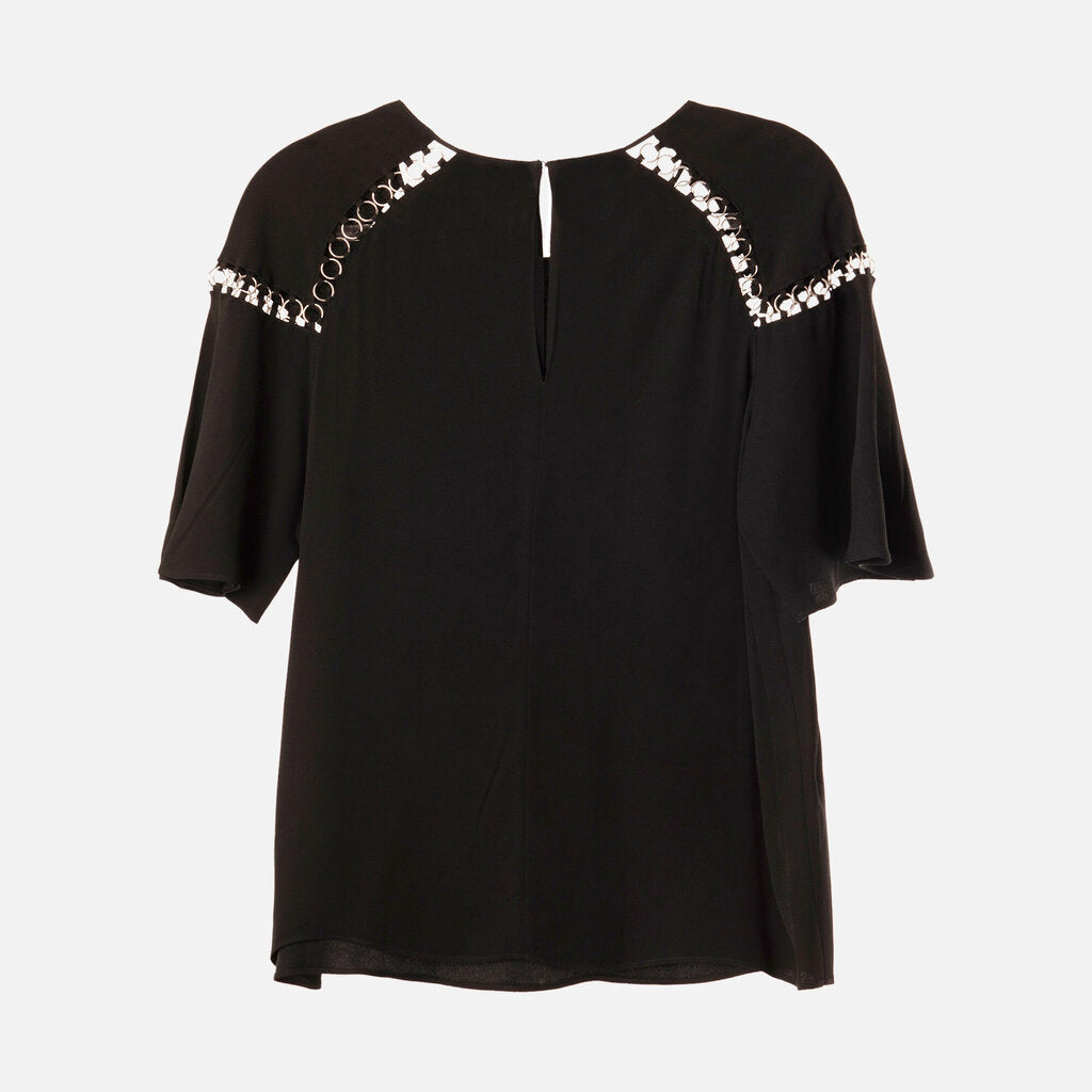 ALC Black Viscose Ring Loop Tee