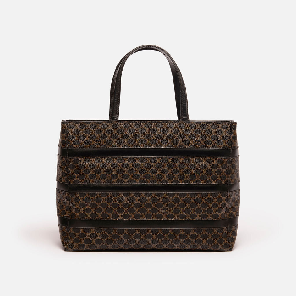 Celine Black & Brown Macadam Stripe Bag