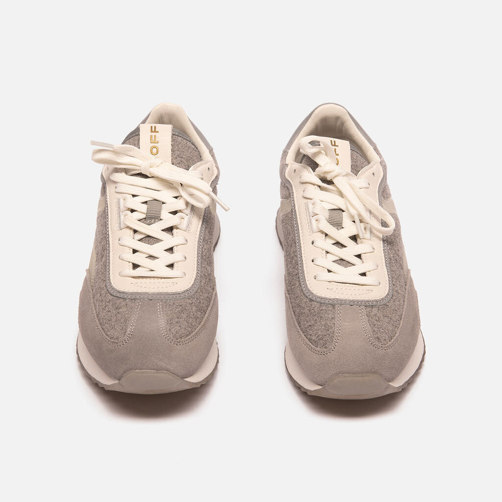 Hoff Grey Mixed Leather Sneakers