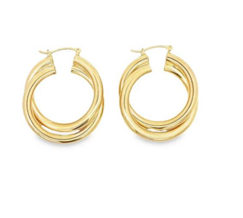 Twisted Double Strand Leverback Earrings YG