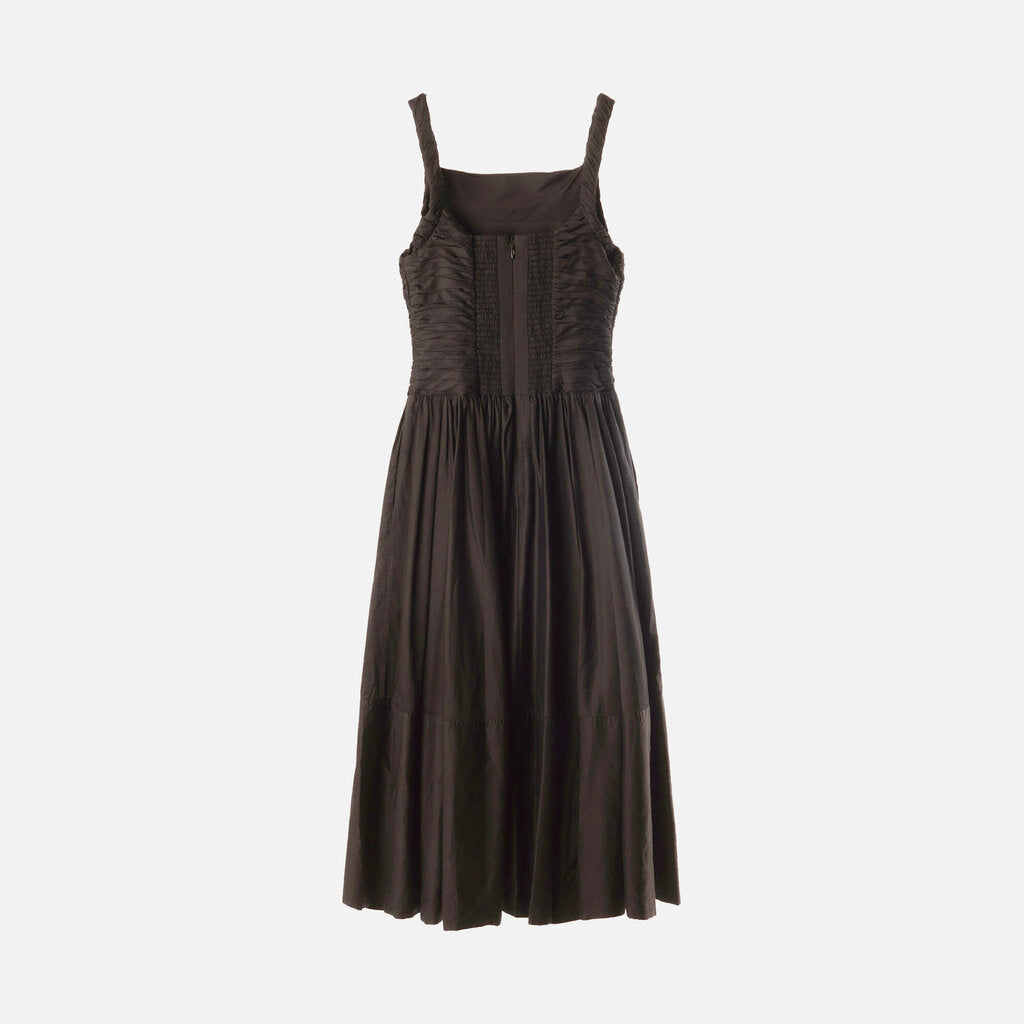 Aje Black Pleated Bubble Midi Dress
