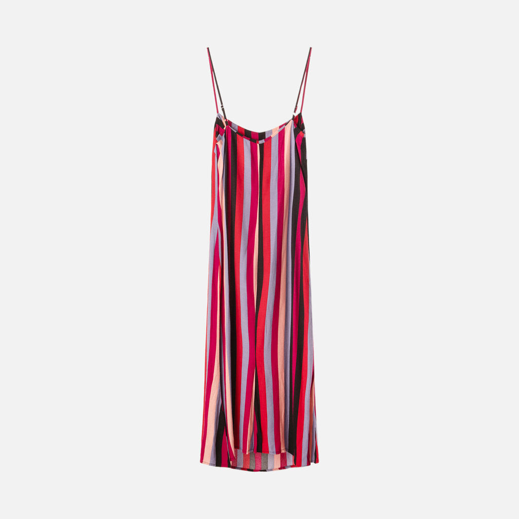 Reformation Multi Color Stripe Viscose Sleeveless Dress