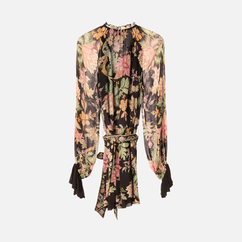 Hermant & Nandita Black Floral Jumpsuit Belted