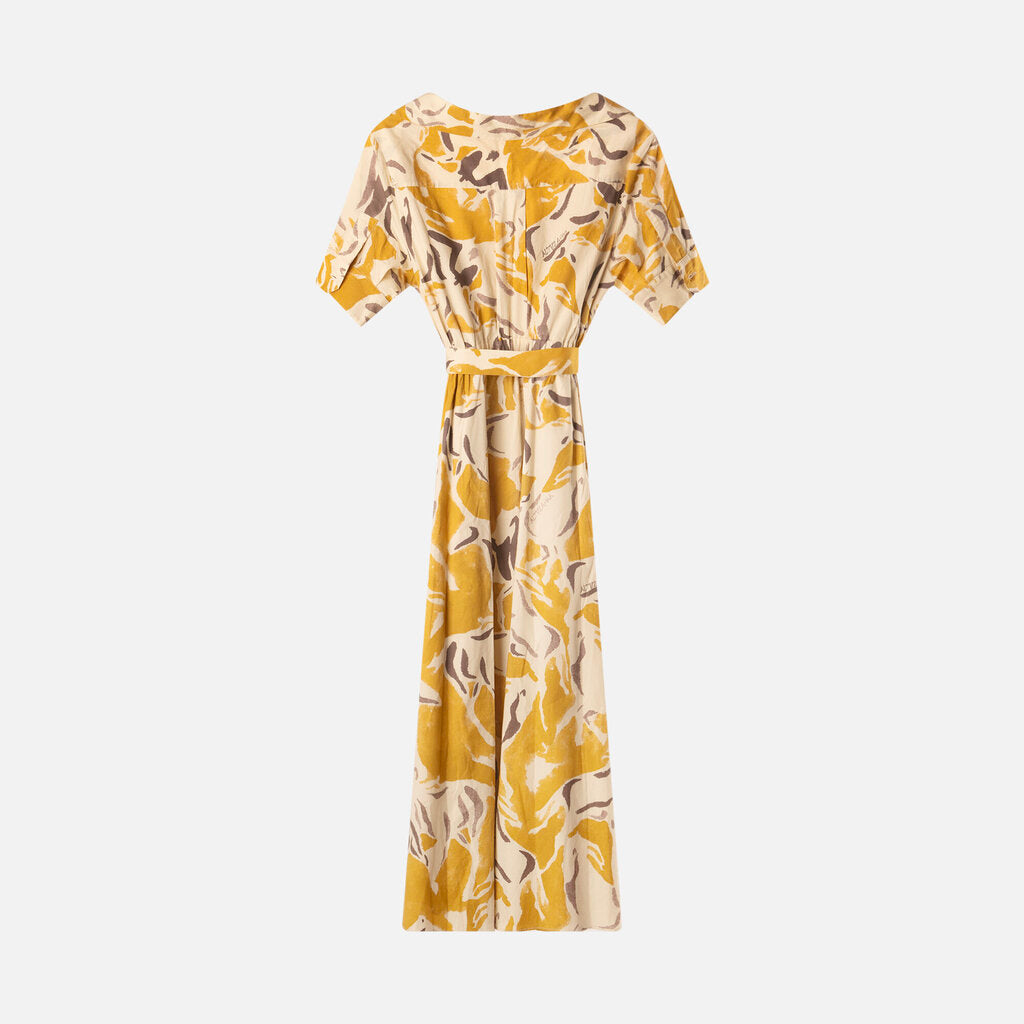 Altuzarra Yellow Cotton Pattern Maxi Dress