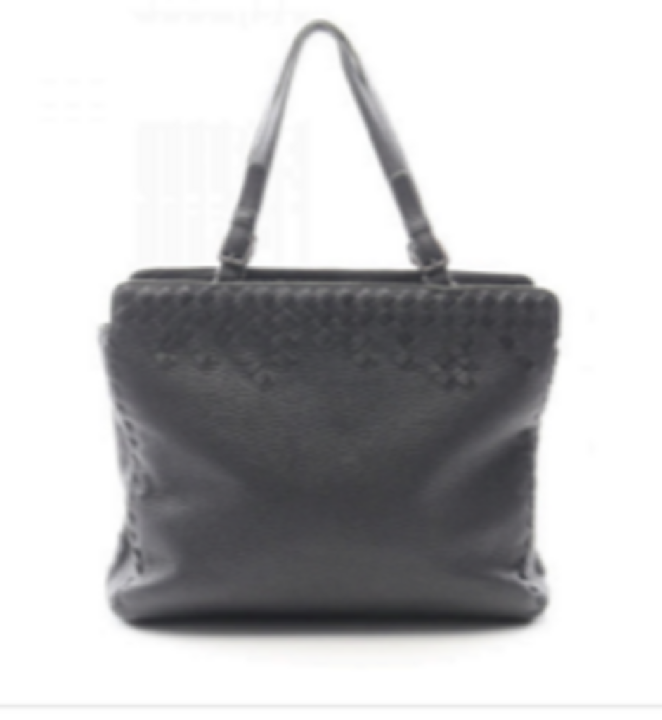 Black Intrecciato Shoulder Tote Bag