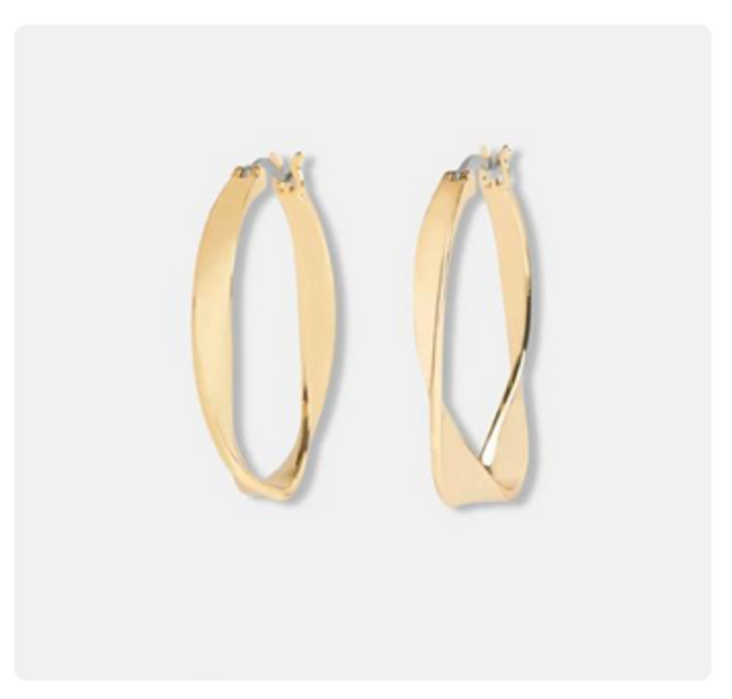 GOLD LOOSE TWIST HOOP EARRINGS YG