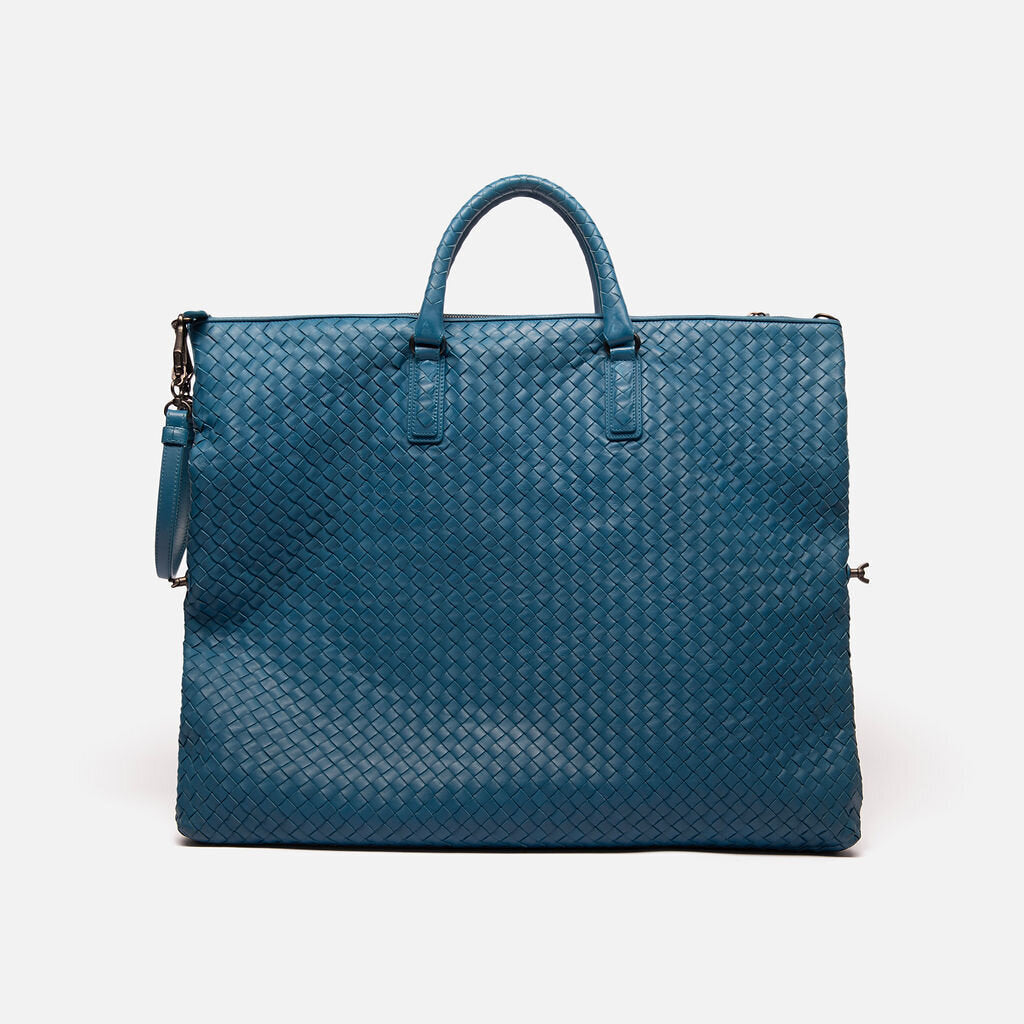 BV Bottega Blue Intrecciato Large Hobo