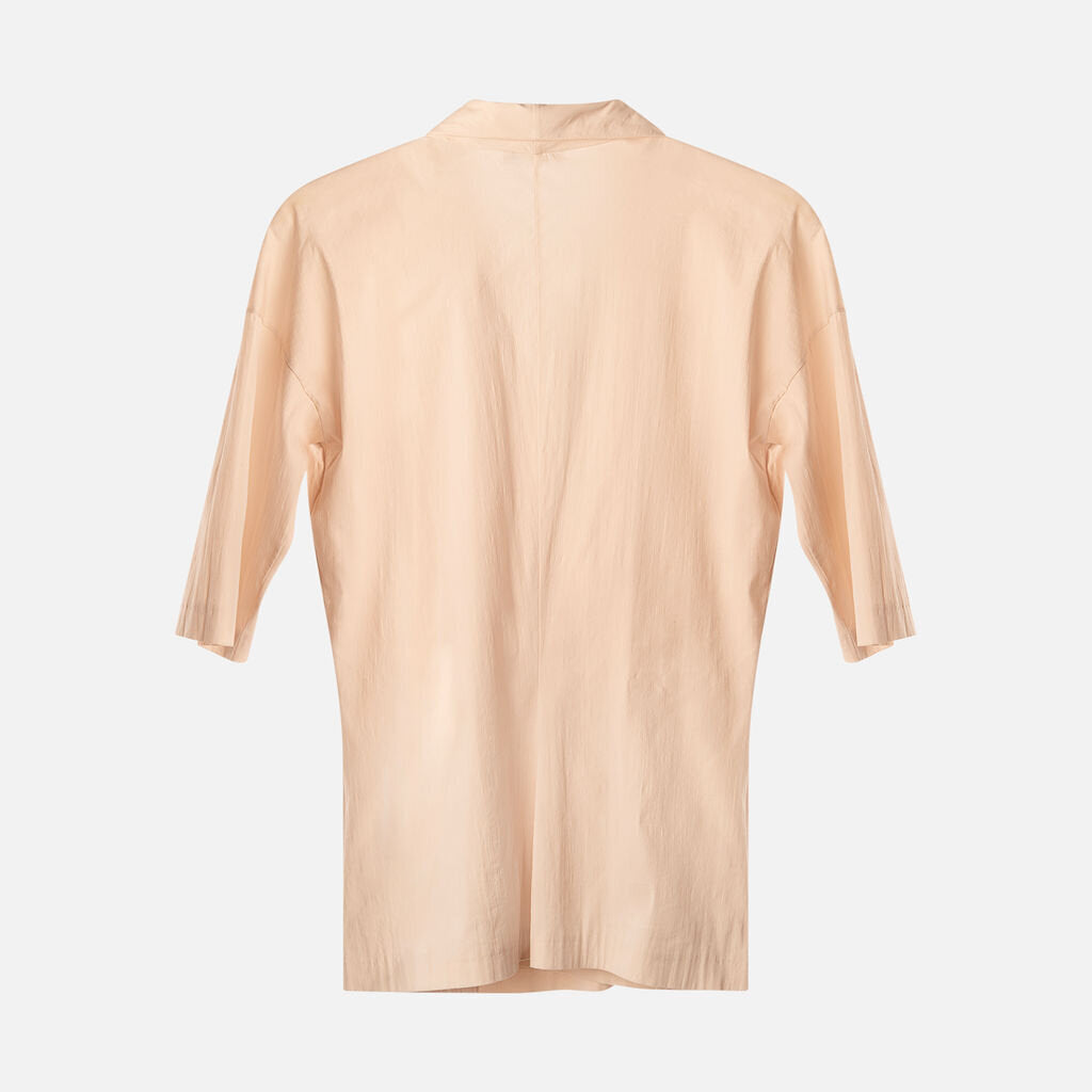 Romeo Gigli Runway LT. Pink Cotton Blend Wrap Blouse