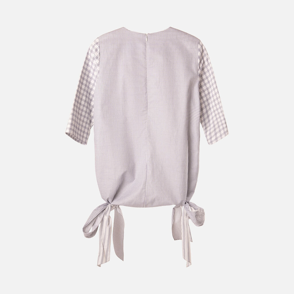 Partow Blue/White Plaid SS Top