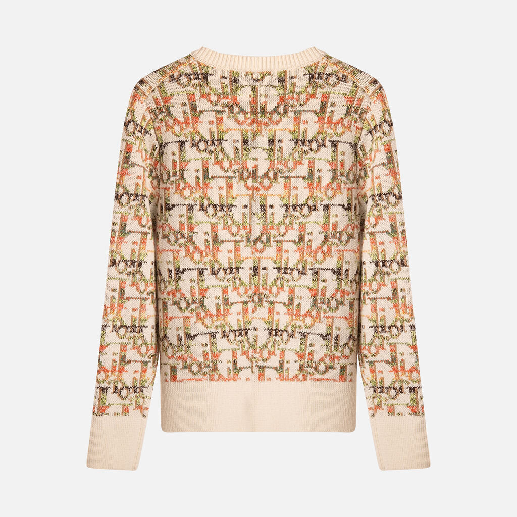 Christian Dior Cream/Multi Wool Logo Sweater