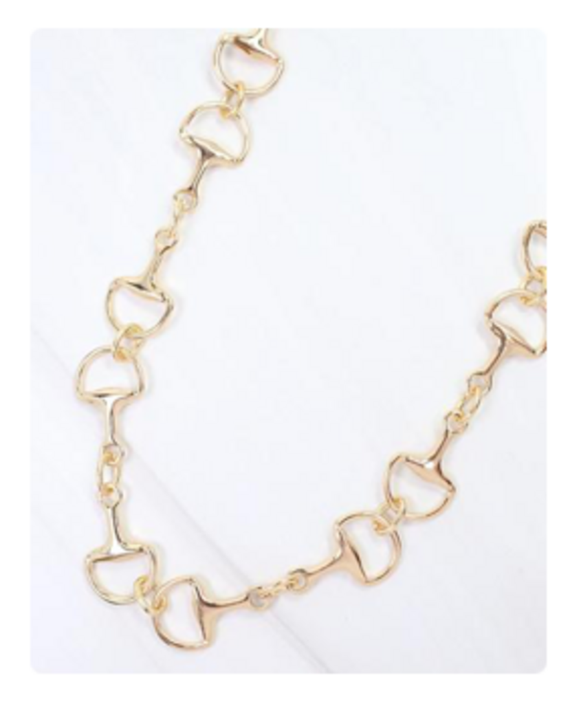 Horse bit link chain- YG 16"