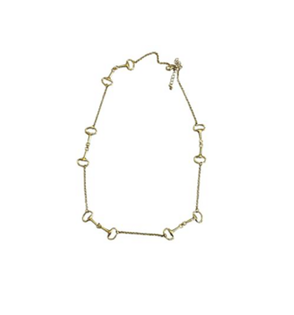 The Snaffle 20" long Chain Necklace-YG