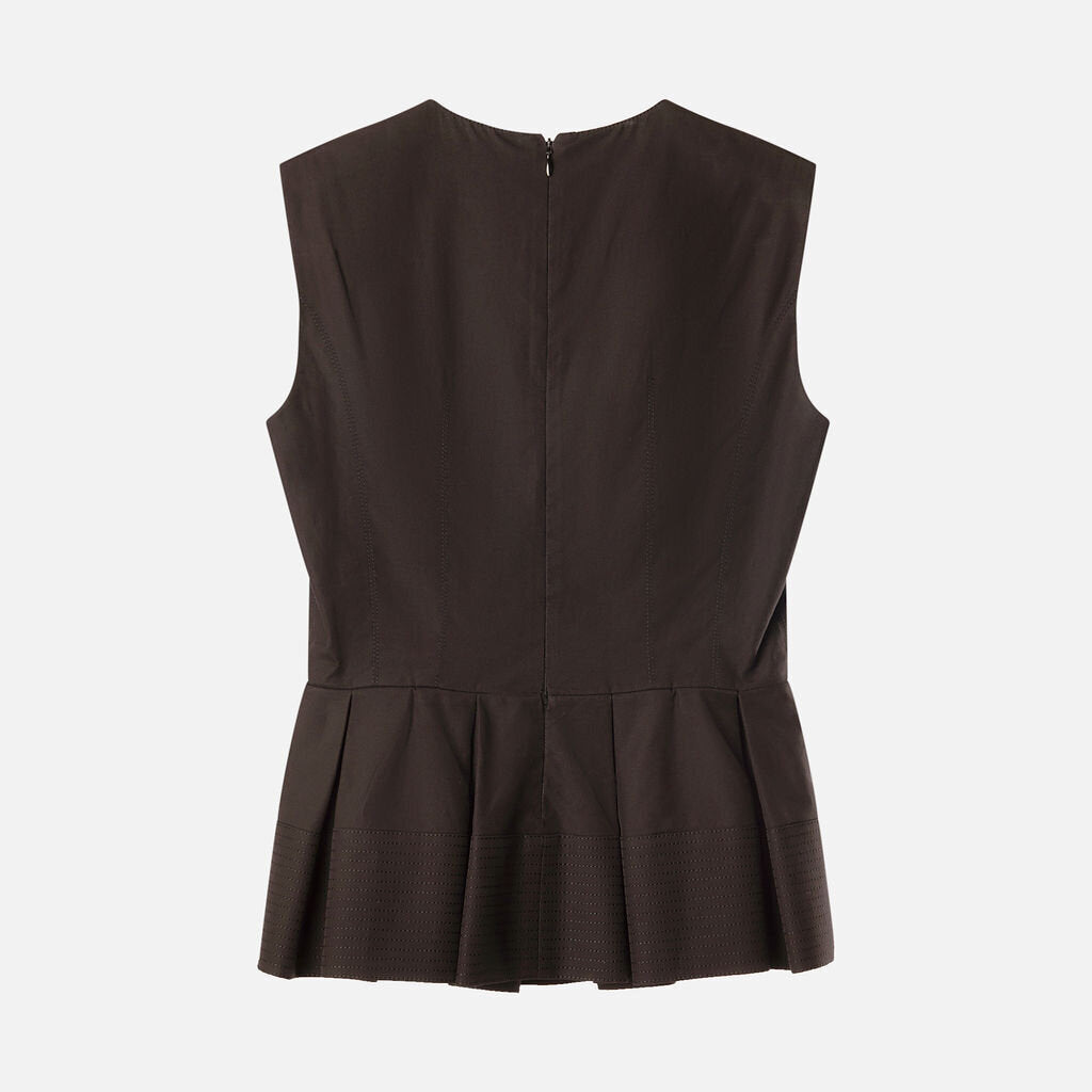 Balenciaga Black Cotton Peplum Top (2015)