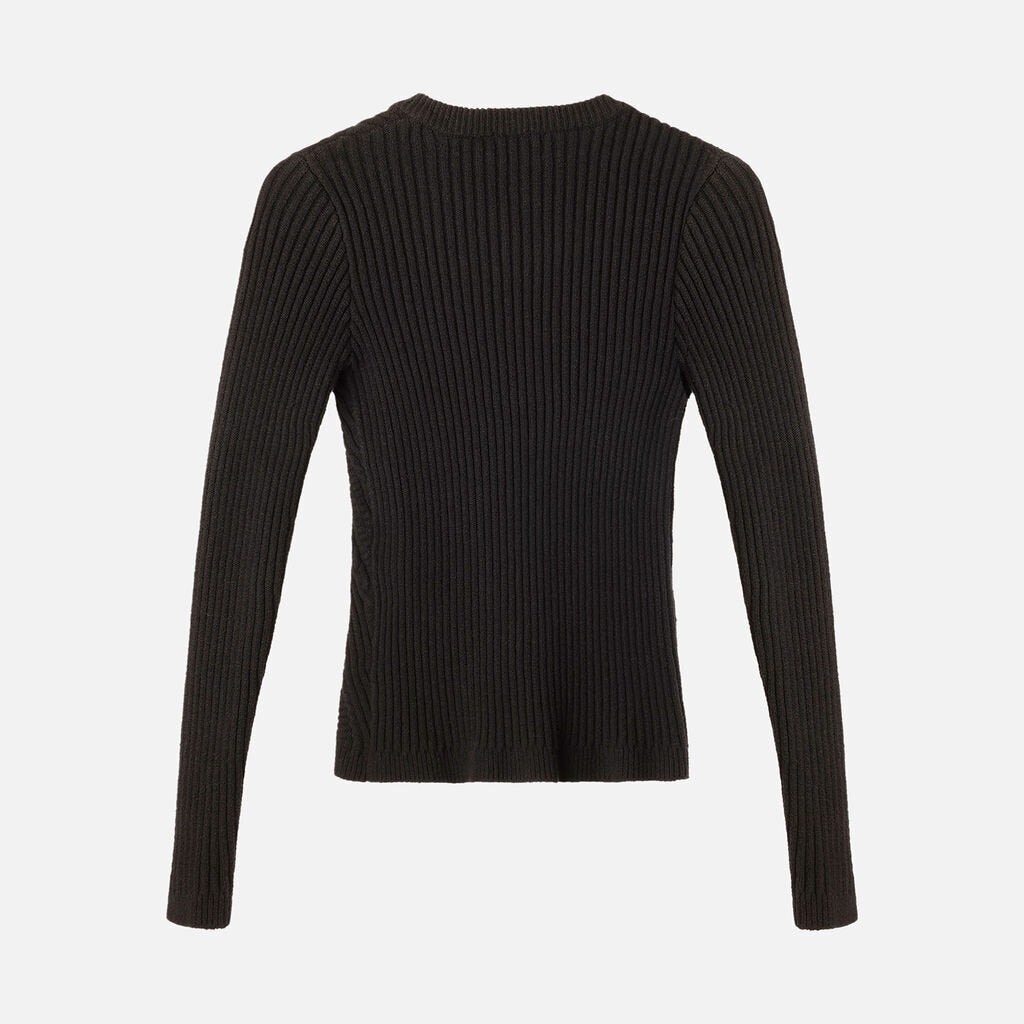 Ganni Black Cotton Crystal Embellished Sweater