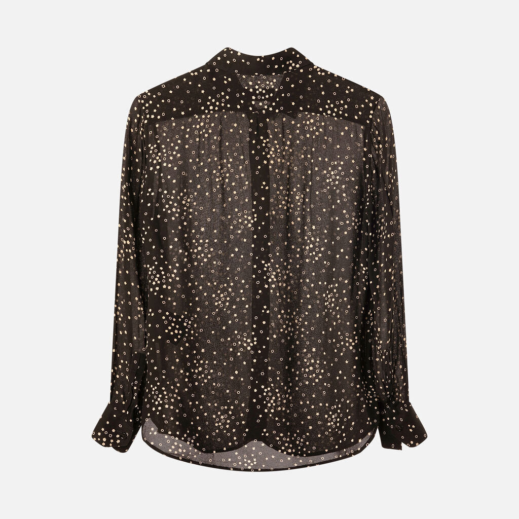 Saint Laurent Black Star Print Viscose Shirt