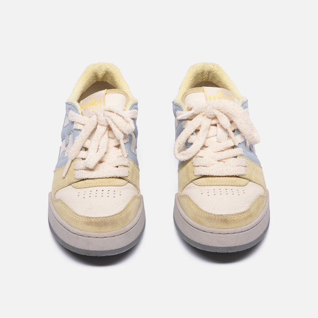 Fendi Blue/Green Leather Low Top Sneaker