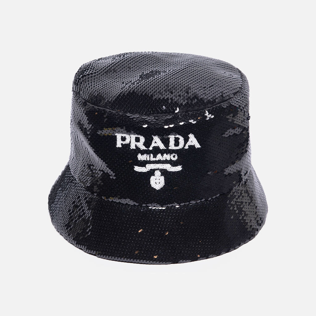 Prada Black Sequin Bucket Hat