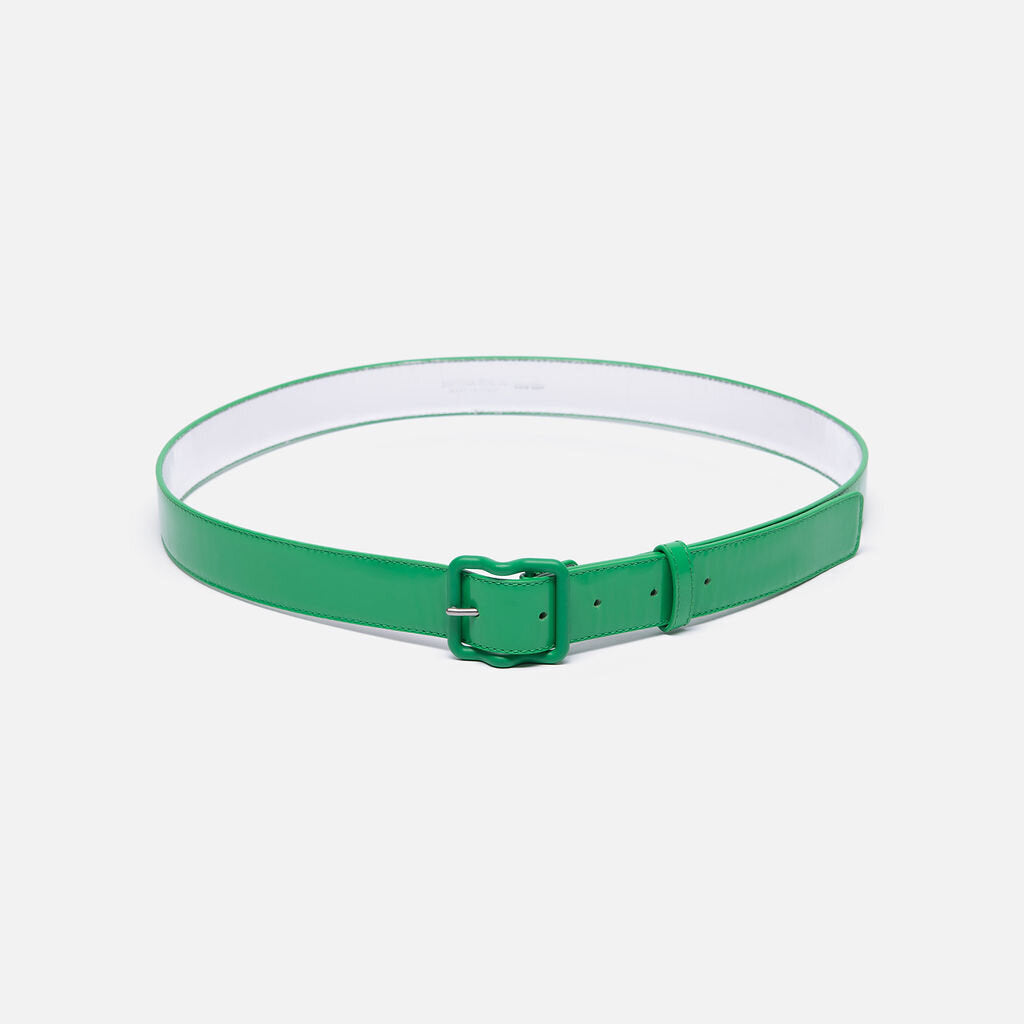 Bottega Veneta Green & Silver Leather Belt