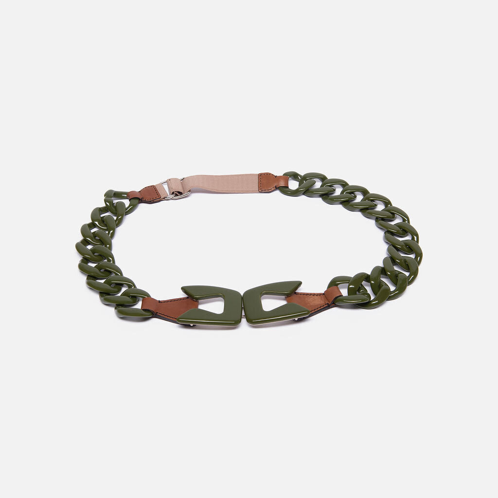 Prada Green Acrylic Chain Belt