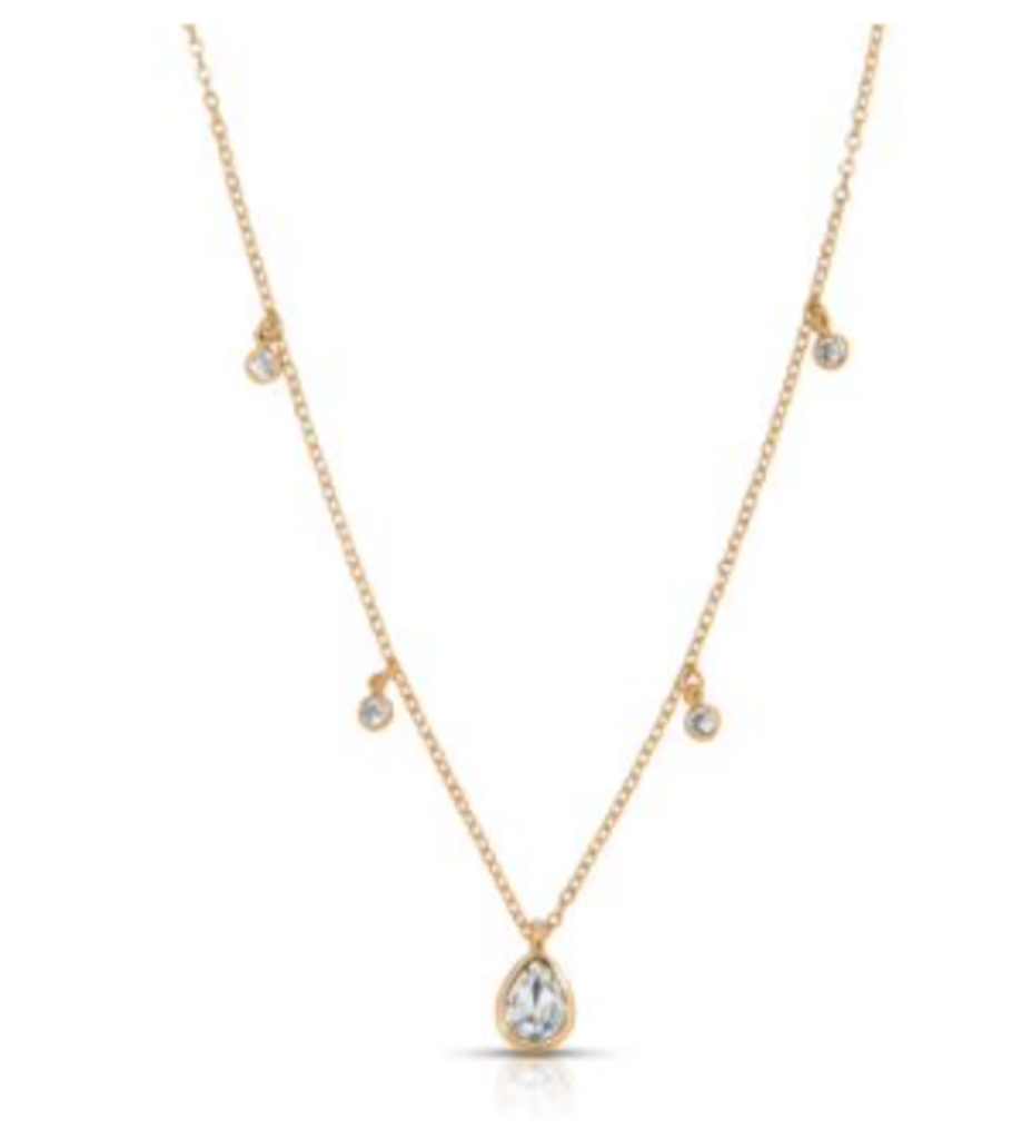 Crystals Drop Necklace YG
