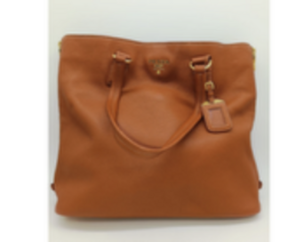 Orange Leather Tote Bag