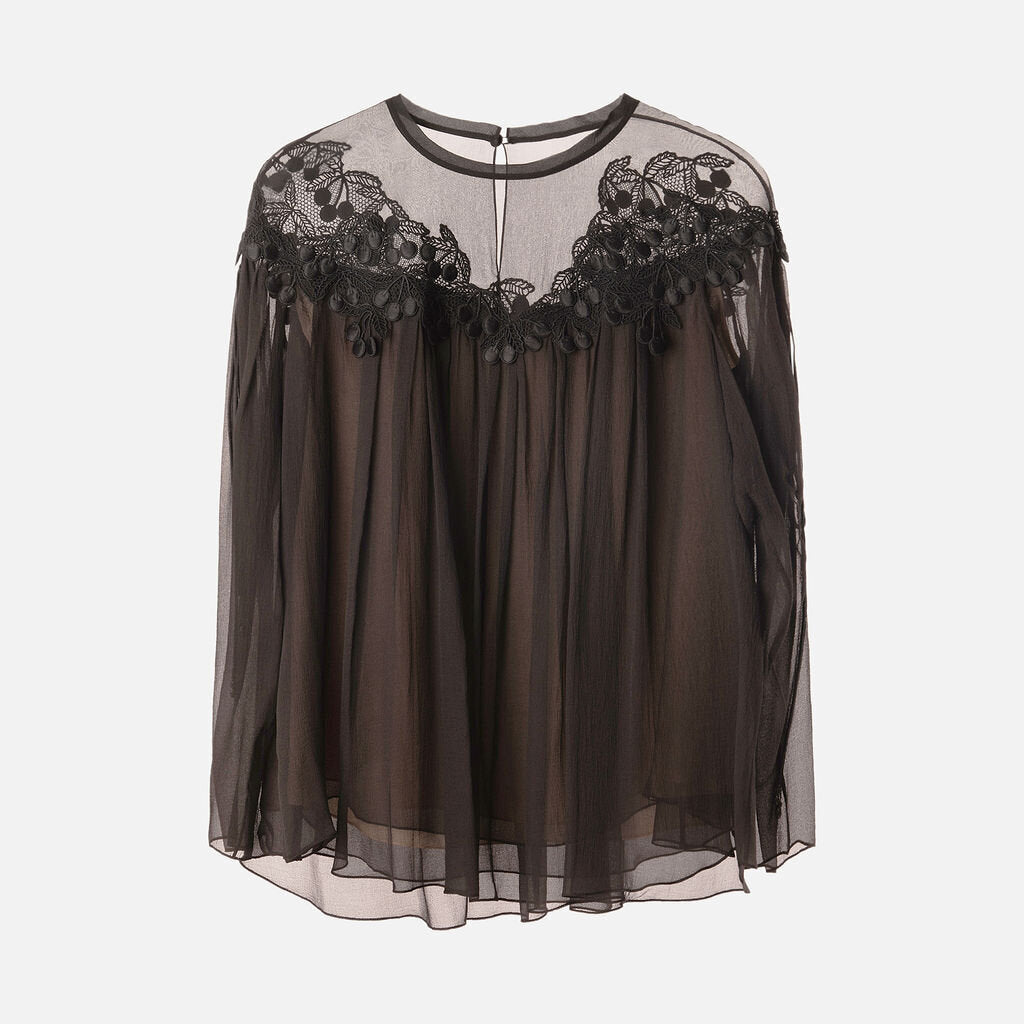 Chloe Black Silk Blouse