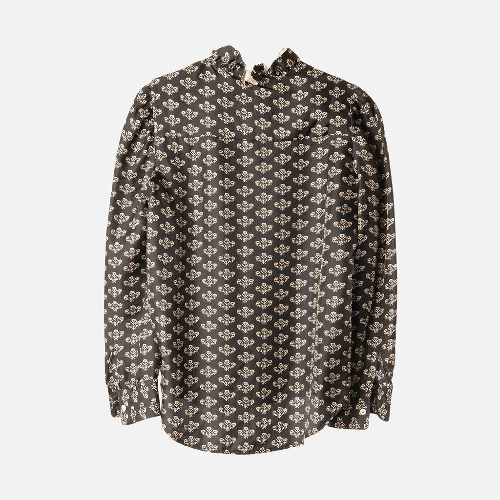 Isabel Marant Black Printed Silk Blouse