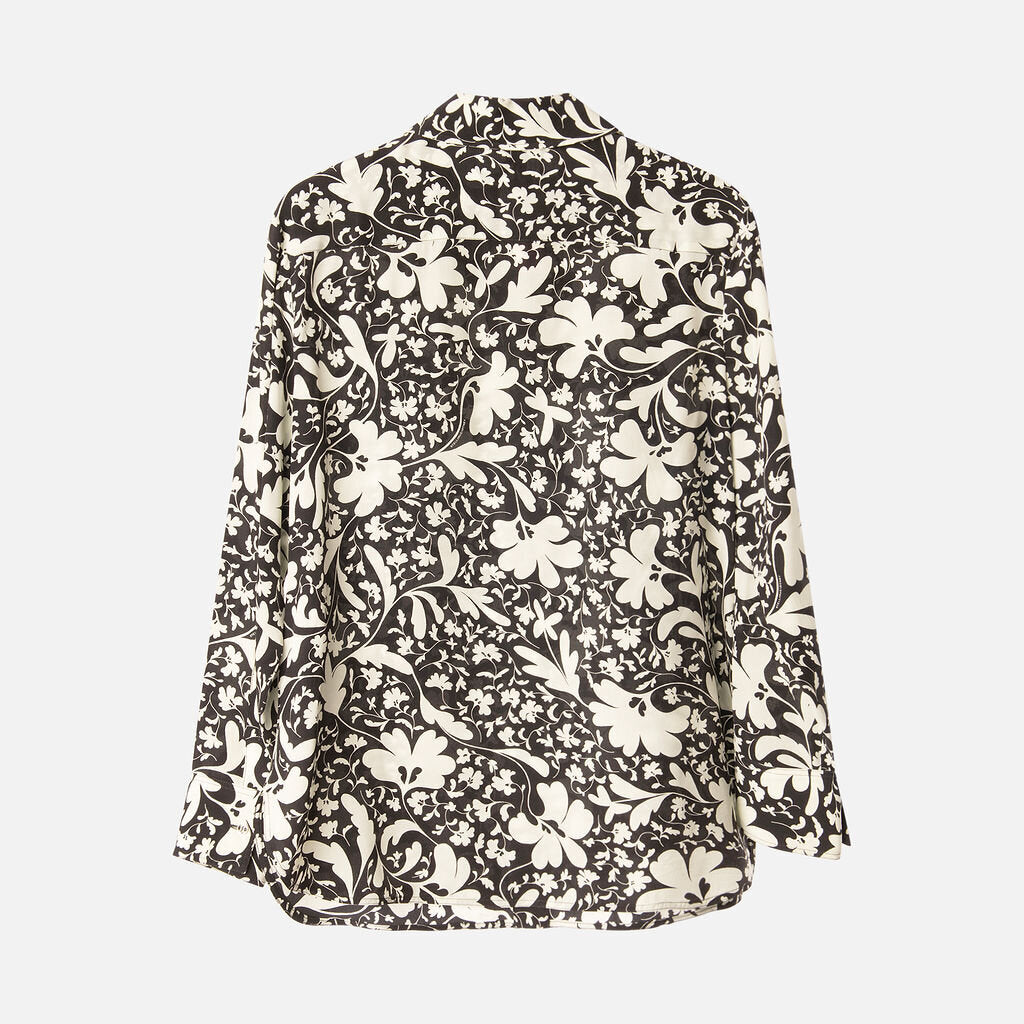Stella McCartney Black/Cream Silk Floral Print Shirt