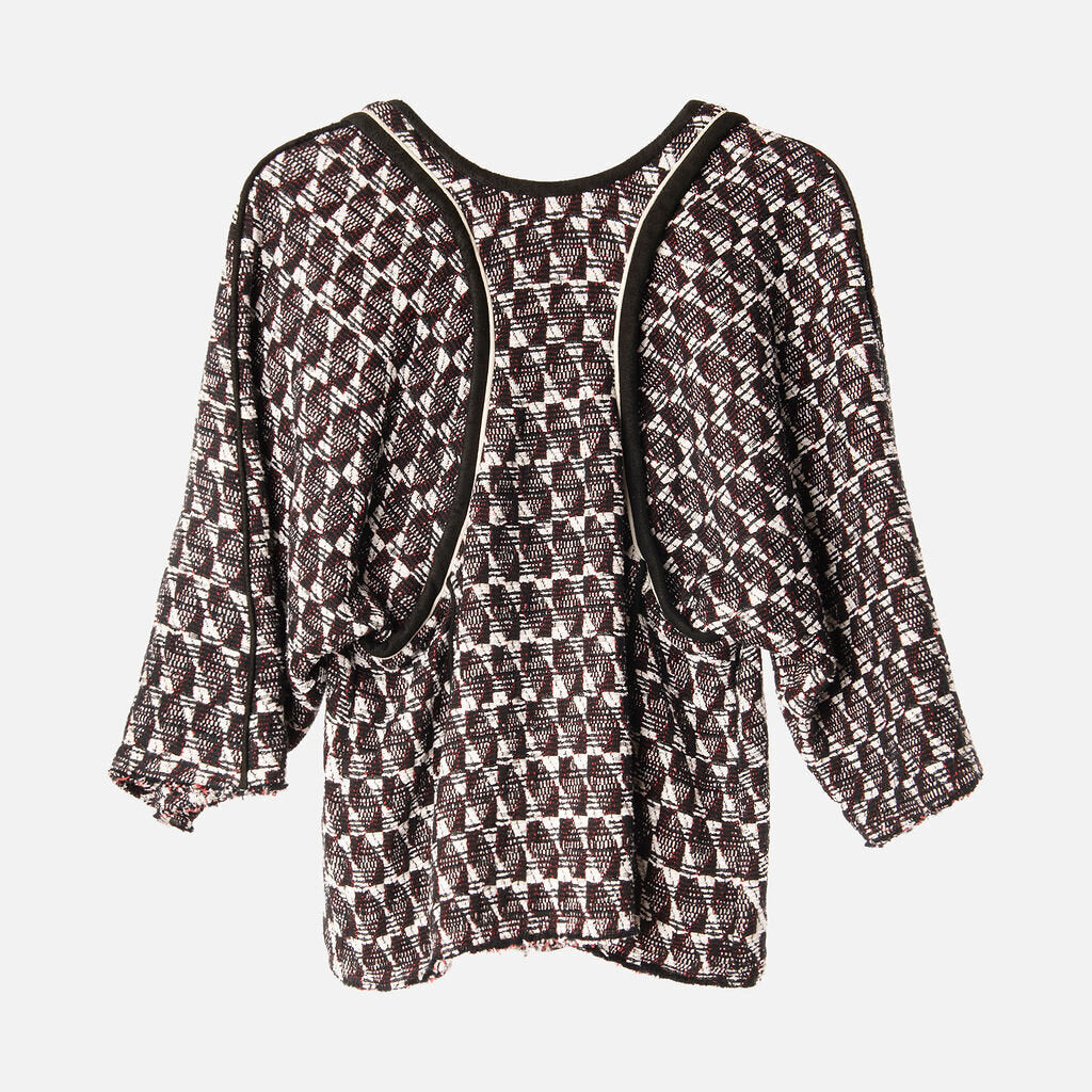 Iro Black/White Cotton Tweed Top