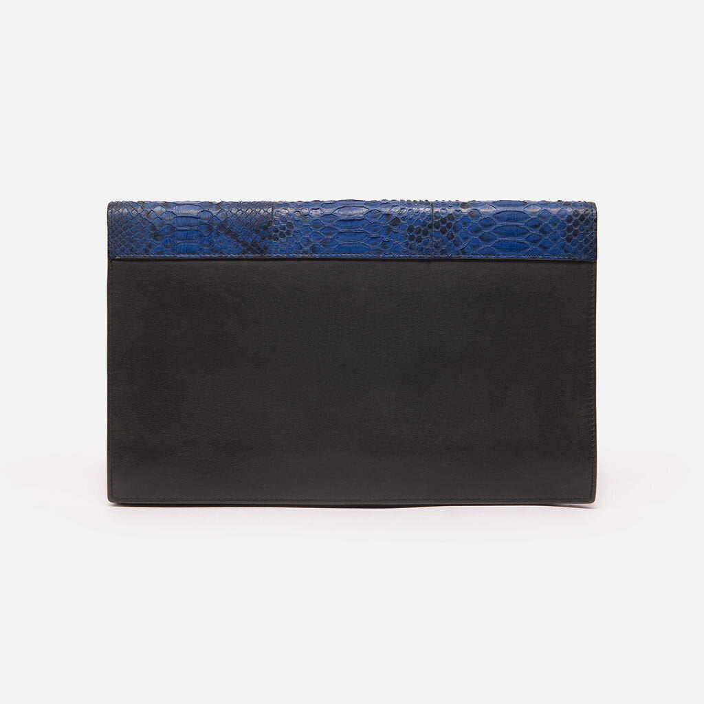 Celine Black, Cream & Blue Python Envelope Bag