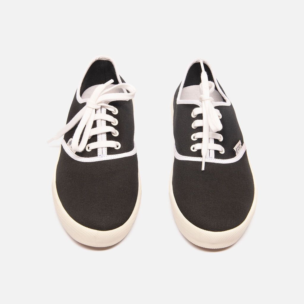 Prada Black Cotton Low Top Sneakers